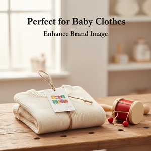 Custom Logo Waterproof Biodegradable Recycled Paper Clothing Hangtags for Garment Bags & Shoes with Embossed Finish - Product Image 3