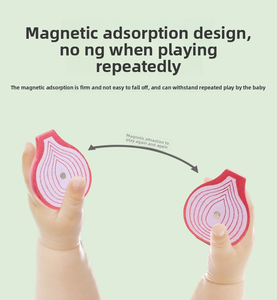 Ensemble de jeu de <span class=keywords><strong>cuisine</strong></span> en bois en silicone de qualité alimentaire sans Bpa Jouets de coupe de légumes pour enfants de 0 à 4 ans-Développement éducatif - Product Image 5