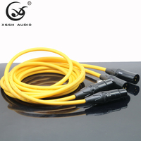 Câble audio XLR mâle vers femelle en cuivre pur OFC plaqué argent, câble HIFI blindé pour haut-parleur de voiture et microphone