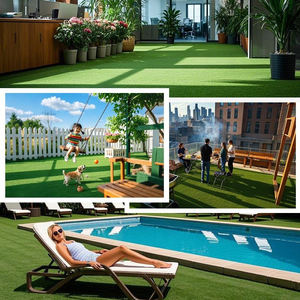 Césped Artificial de Alta Calidad y Bajo <span class=keywords><strong>Precio</strong></span> HUANMEI, Césped Sintético al por Mayor <span class=keywords><strong>para</strong></span> Jardinería y Paisajismo - Product Image 4