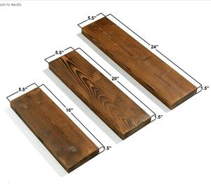Rustic Farmhouse 3 Tier <strong>Floating</strong> Wood <strong>Shelf</strong> - <strong>Floating</strong> Wall <strong>Shelves</strong> (Set of 3), Hardware and Fasteners Included (<strong>Walnut</strong>, 3 Tier) - Product Image 3