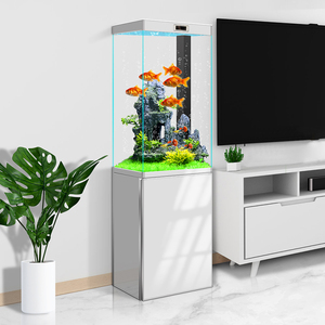 2026 New Model Small Floor-standing Household Goldfish Tank Living Room Ultra-clear Glass Vertical Square Ecological <strong>Aquarium</strong> - Product Image 1
