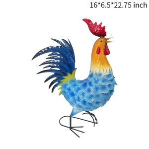 Ensemble rétro personnalisé 2 coqs poule coq coq stylo volant coloré ornement de jardin coq avec cage à gibier - Product Image 2
