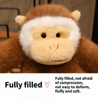 Peluche réaliste d'orang-outan mignonne, jouet en peluche doux, singe, cadeau pour la Saint-Valentin - Polyester et coton PP, unisexe