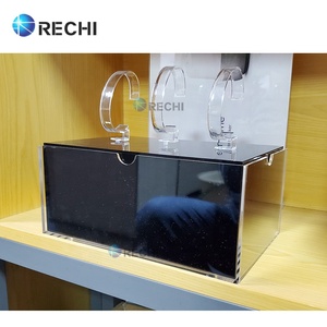 Rechi Tùy Chỉnh Rõ Ràng Acrylic Thông Minh Đồng Hồ Bán Lẻ Hiển Thị Stand Showcase Cho Ba Sang Trọng Cổ Tay Đồng Hồ <span class=keywords><strong>Lucite</strong></span> Lưu Trữ Hiển Thị Hộp - Product Image 6