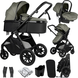 Poussette bébé 3-en-<span class=keywords><strong>1</strong></span> de haute qualité EN1888 avec siège <span class=keywords><strong>auto</strong></span>, pliable en trois sections, cadre en alliage, système de voyage pour bébé, Kinderwagen - Product Image 1