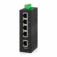 Switch Ethernet Industri 4 Port PoE dengan 1 Uplink 10/100Mbps DIN Rail, Switch Jaringan Tanpa Manajemen untuk Kamera IP CCTV