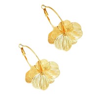 Pendientes Florales de Lujo Europeos y Americanos, Exclusivos, Modernos y Elegantes, con Pétalos Huecos, Joyería para Mujer