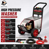 Pompe à pression électrique 140 bars, moteur à fil de cuivre, tête de pompe en laiton, débit de 18 L/min, 3000W, composants métalliques, chariot en acier