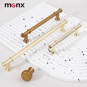 Wholesale Vertical Texture Solid Zinc Alloy Cabinet Pull Combo Long Bar Round <strong>Knob</strong> Handle for Luxury Wardrobe Furniture Hardware - Product Image 2