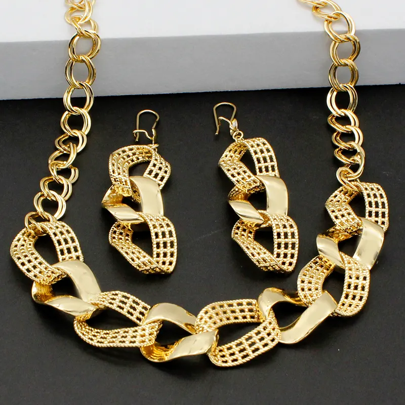 Hot Sale Gold Plated Cuban Link Necklace Earrings Set Slide Charms For Bracelet Making Stainless Steel Tennis Speaker Bracelet