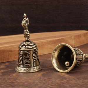 Campana Vajra de Latón, 2 Piezas, Redonda, Simbolismo Feng Shui, Objeto Decorativo Religioso para el Hogar o Templo - Product Image 3