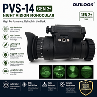 Monoculaire de vision nocturne haute performance PVS-14 Gen 2+ Gen 3 à phosphore blanc avec illuminateur IR