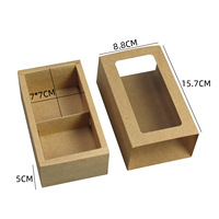 Boîtes carrées en kraft personnalisables pour cadeaux, gâteaux, macarons, mini-cupcakes, bonbons, chocolats, savons, aliments, avec inserts en PVC transparent