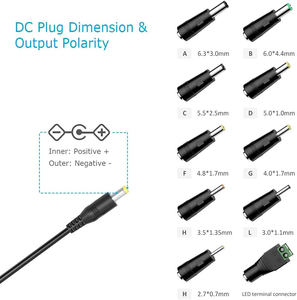 12V 1A 12W Wall Mount Power <b>Adapter</b> Universal Switching Power Supply with 10 Detachable <b>Plugs</b> for Household Electronics - Product Image 2
