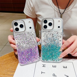 เคสโทรศัพท์มือถือใสสีรุ้งแบบ DIY ประดับกลิตเตอร์เรซิ่น สำหรับ iPhone 17 Air 16 Pro Max ฝาหลัง TPU สีสันสดใส พร้อมเลนส์เพชร IMD - Product Image 3