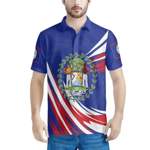 Cadeaux de la fête de l'indépendance du Belize hommes pour polo prix usine décontracté été hauts pour adolescents garçons respirant hommes ODM - Product Image 1