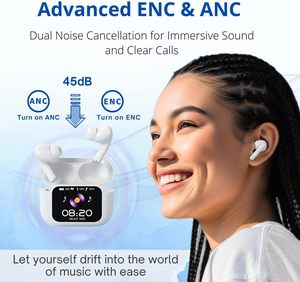 <span class=keywords><strong>Airtouch</strong></span> 40 Hi-Fi Sound Wireless Earbuds pour Bluetooth 5.4 Ultra-Wide LED Touchscreen Case ANC Noise Cancelling Low - Product Image 3