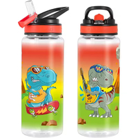 Bouteille d'eau réutilisable en plastique transparent sans BPA, écologique, avec couvercle à charnière, 500 ml, logo personnalisé, pour adultes, Bearf S038, cadeau pour l'école et les voyages