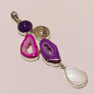 Joyería de moda de Plata de Ley 925 para mujer, colgante de piedras preciosas de ágata de tigre de hierro Natural, regalo para ocasiones - Product Image 6