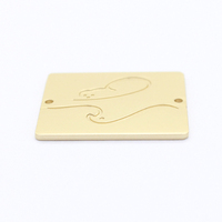 Étiquettes métalliques écologiques à coudre avec logo en relief 3D, impression numérique par gravure, formes rectangulaires/carrées pour vêtements, sacs et chaussures