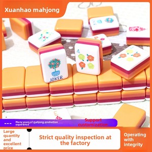 Fichas de Mahjong Americanas de PVC, Personalizadas, de Cuatro Capas, con Bloques de Color, Mini Juego de Mahjong Portátil para Viajes, Juego Manual - Product Image 3