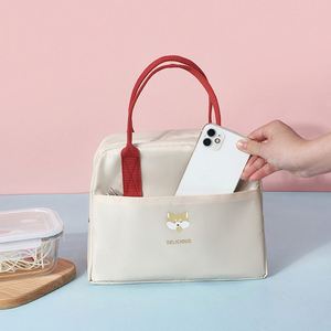 Sac isotherme portable minimaliste Macaron, double couche épaissie, imperméable, grande capacité, sac fourre-tout thermique - Product Image 4