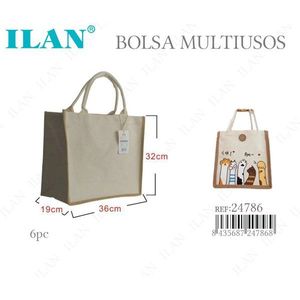 Borsa in tela multiuso Ilan 32x36x19 cm con manico per lo shopping e l'uso quotidiano - Product Image 1