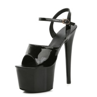 Sandales à plateforme pour femmes, ouvertes, d'été, à talons hauts, imperméables, légères, antidérapantes, à boutons, mode, boîte de nuit, pole dance, 16,5 cm