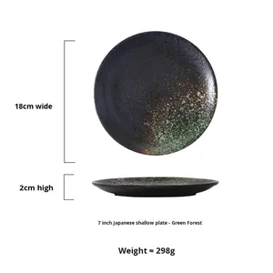 Assiette de service ronde japonaise peu profonde - <span class=keywords><strong>Vaisselle</strong></span> minimaliste pour restaurant de sushi, pour gâteaux et pâtes, plateau simple de style japonais - Product Image 6