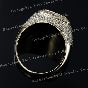 Customize GRA Certified Hip-Hop 10k Solid Gold &amp; 925 Sterling <strong>Silver</strong> Eternity <strong>Band</strong> <strong>Ring</strong> with Full Pave Moissanite for Men - Product Image 2