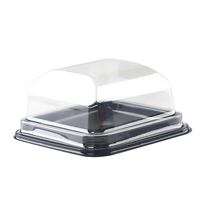 Prix usine Mini Conteneur Emballage Donut Pâtisserie Noir Dessert Boîte Transparente Unique Mochi Boîte pour Emballage Alimentaire