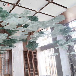 Personnalisation de style moderne <span class=keywords><strong>lustre</strong></span> LED suspendu au plafond <span class=keywords><strong>vert</strong></span> de luxe pour l'intérieur du musée d'art salle à manger en verre - Product Image 2