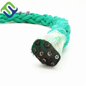 44mm/26mm 8 Strand Polypropylene Braided Combination Wire Rope For Marine Deep Sea Cable Pulling