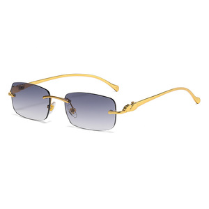 2025 piccoli occhiali da sole senza montatura uomo donna moda trasparente occhiali da sole eleganti senza cornice di guida occhiali da viaggio - Product Image 2