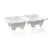 Support jetable en pulpe détachable avec plateau double base pour tasses de thé au lait, café et boissons à emporter