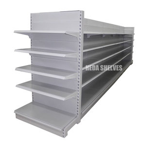 Scaffale in gondola <span class=keywords><strong>grigio</strong></span> per scaffalature in gondola per supermercati di grandi dimensioni in stile classico espositore per generi alimentari a 6 livelli - Product Image 3