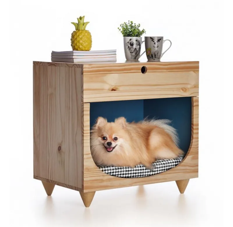 木製犬小屋犬用ベッド無垢材ペット猫犬小屋犬小屋二段ベッド洗えるファッションペットベッド & アクセサリー子羊持続可能