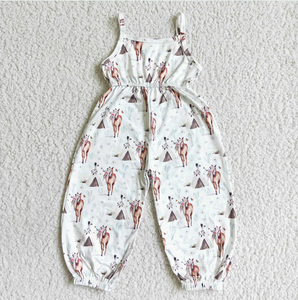 Conjuntos de peleles y shorts con volantes para bebés niñas, estilo vaquero con diseño de caballo y perlas, tipo tipi, con detalles de glaseado - Product Image 4