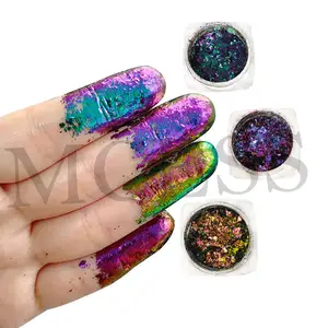 Brand MCESS the shipping time on the way is 18-25 days.chameleon color mica eyeshadow eye nail art makeup multi chrome flakes