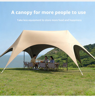 Tente Dôme Extérieure 2025 Nouveau Style Camping Montage Facile Ombrage Anti-Pluie Toile Oxford Enduite de Colle Noire