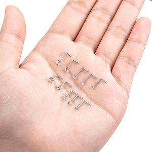 맞춤 도매 코 반지 여자 남자 사각 라운드 CZ 코 반지 Labret 코 피어싱 보석 1.5mm-2mm-2.5mm-3mm-3.5mm CZ - Product Image 2