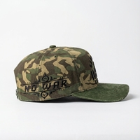 Casquette de baseball tactique vintage HBA54 à 5 panneaux en sergé, imprimé camouflage intégral, ajustable, sportive, 100 % coton, pour la pêche, la chasse et la randonnée