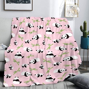 Couverture <span class=keywords><strong>panda</strong></span> personnalisée couverture en flanelle pour enfants adolescents adultes couverture douce chaude et légère pour canapé-lit voyage cadeaux pour amoureux des pandas - Product Image 4