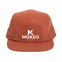 Casquettes de baseball ajustables en coton 100% à 5 panneaux avec logo personnalisé imprimé, bord plat, pour course en extérieur et camping, vente en gros, unies