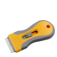 Couteau grattoir métallique à clipser avec revêtement en caoutchouc, multifonctionnel, pour décoller la colle, applicateur de film pour téléphones et vitres de voiture, cuisine