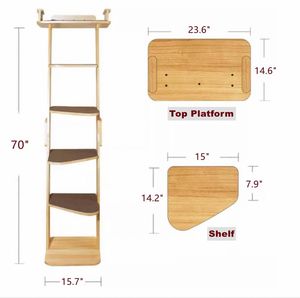 <span class=keywords><strong>Échelle</strong></span> <span class=keywords><strong>pour</strong></span> <span class=keywords><strong>chat</strong></span> moderne en pente à 6 marches, tour d'arbre, support de meuble en bois <span class=keywords><strong>pour</strong></span> animaux de compagnie <span class=keywords><strong>pour</strong></span> plusieurs chats, grand perchoir <span class=keywords><strong>pour</strong></span> appartements - Product Image 5