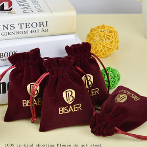 <b>Large</b> Portable Soft Suede Pouch Custom Velvet Drawstring Dust Bag with logo Printed - Product Image 5