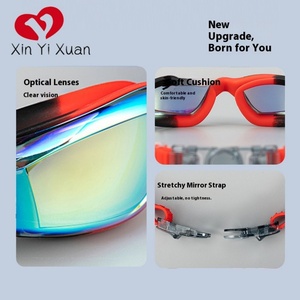 Lunettes de natation Xinfa pour enfants, haute définition, personnalisées, compétition, anti-buée, protection UV, étanches, sans fuites, en silicone et PC - Product Image 2