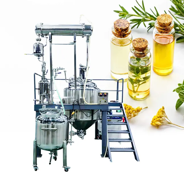 50-3000l fábrica personalizada planta herbal óleo essencial distiller máquina de extração de vapor planta extrator de óleo